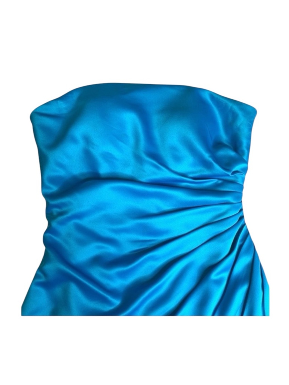 Bill Levkoff ᪥ Sateen Strapless Formal Cocktail Mini Dress ᪥ Aegean Blue ᪥ 6 - Picture 9 of 16